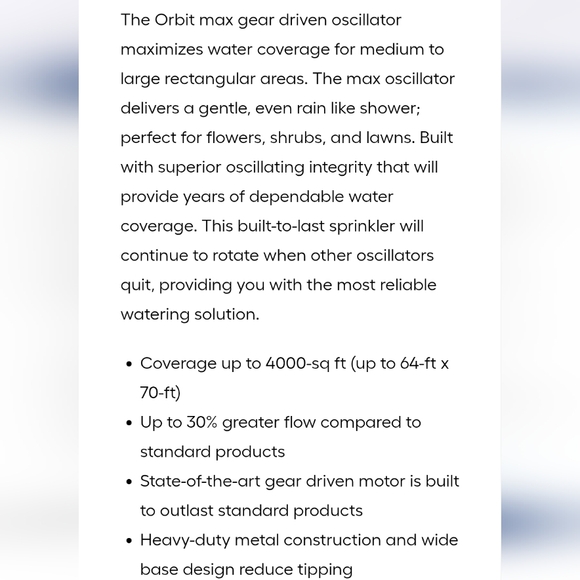 Oscillating Sled Lawn Sprinkler - Silver and Blue - Picture 2 of 4